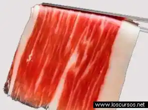 Cortar jamón virutas